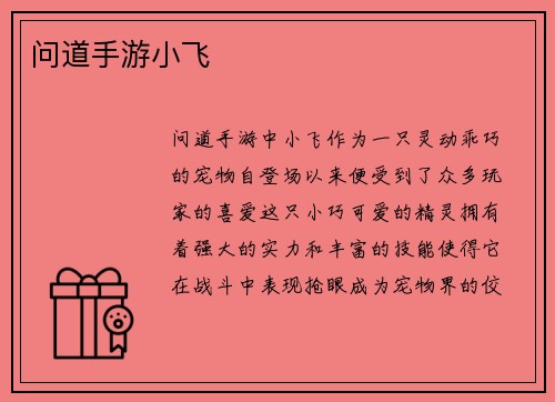 问道手游小飞